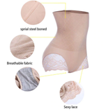 Sexy High Waist Slimming Shaper BoyShort with Lace Butt Lifter - UptownFab™